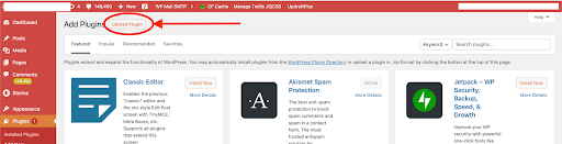 upload plugins in WordPress