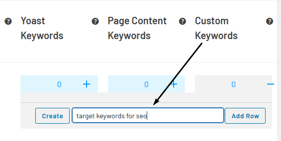 add custom target keywords