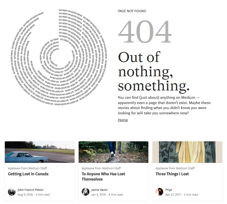 medium 404 error page