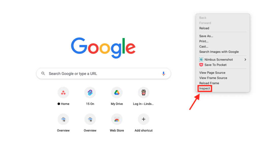 Developer tools in Google Chrome.