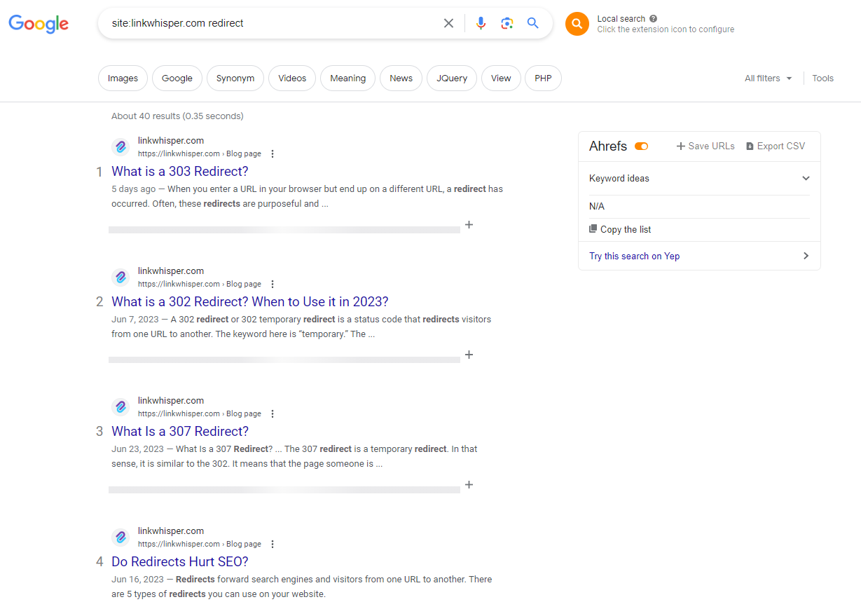 using search operators to find internal linking opportunities