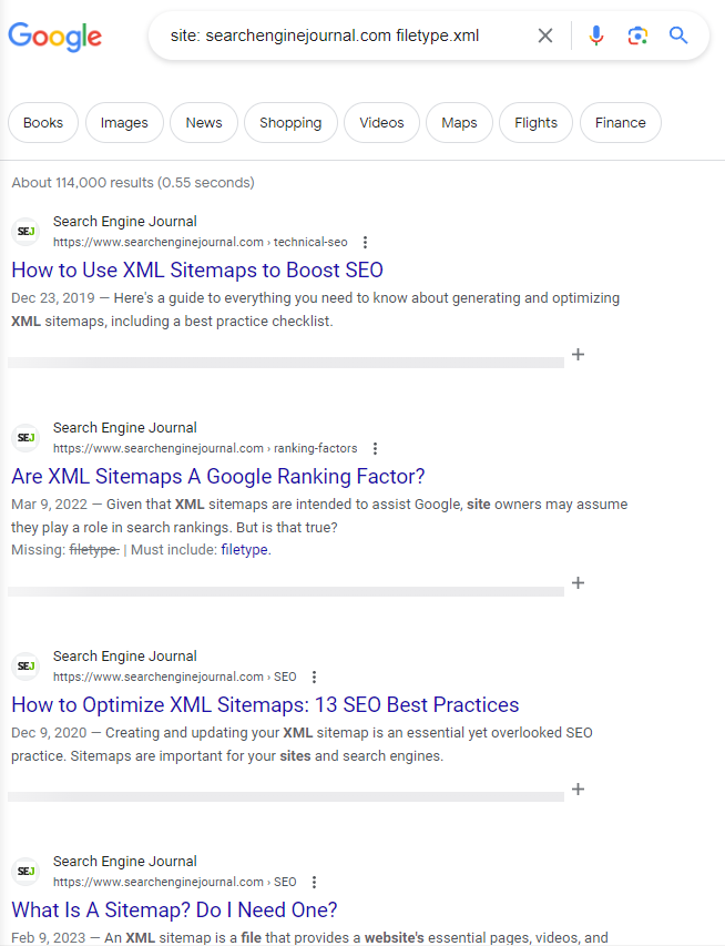 filetype.xml sitemap