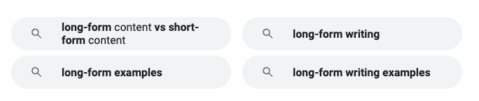 The Related searches section on Google SERP.
