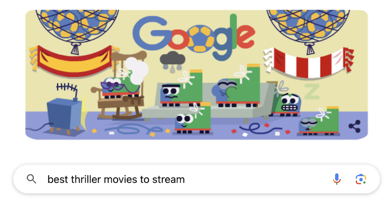 Search query in the Google search bar.