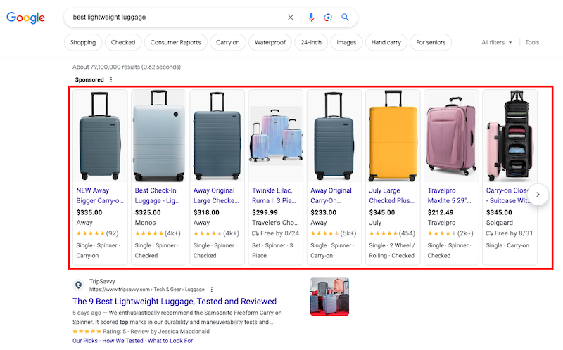 Search engine featured results to show how content decay can happen.
