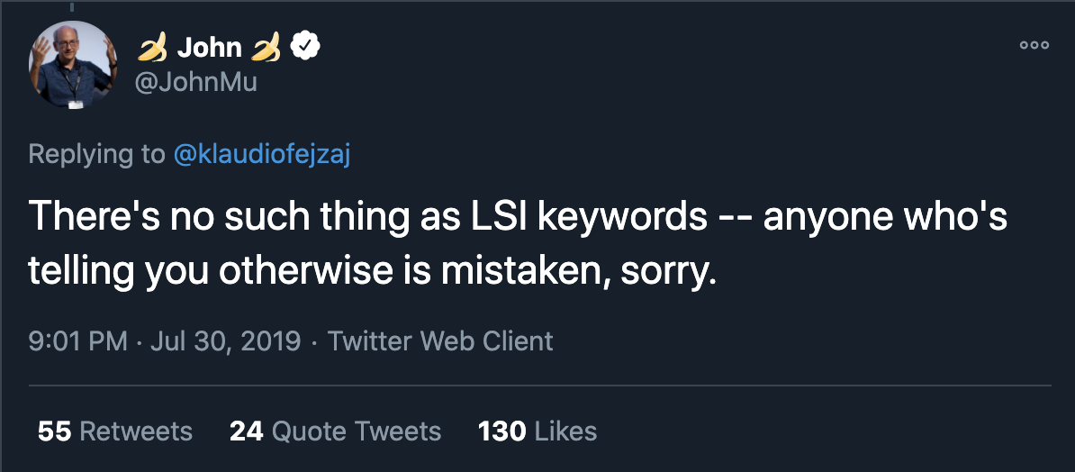 what google says about lsi keywords