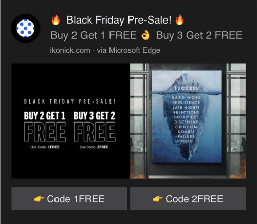 A Black Friday push notification.