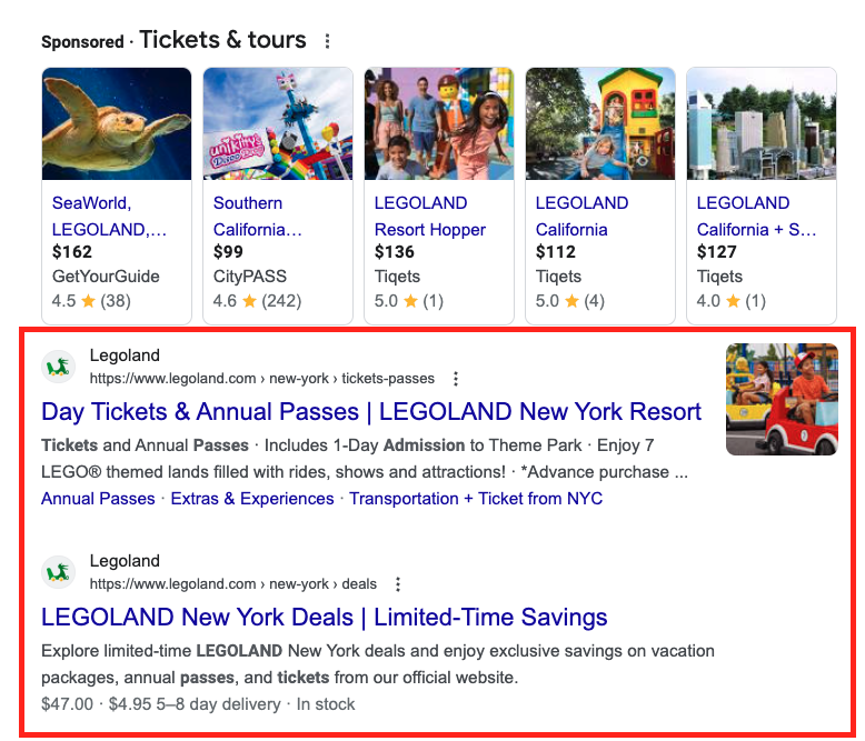 The difference between SEO vs SEM paid advertising in Google results.