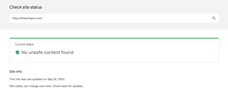 How to check if a website is secure with the Google diagnostic tool.