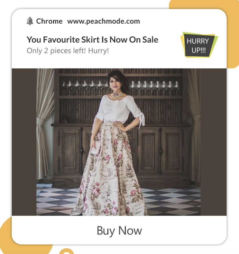 A personalized push notification.