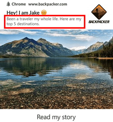 The description of a push notification.
