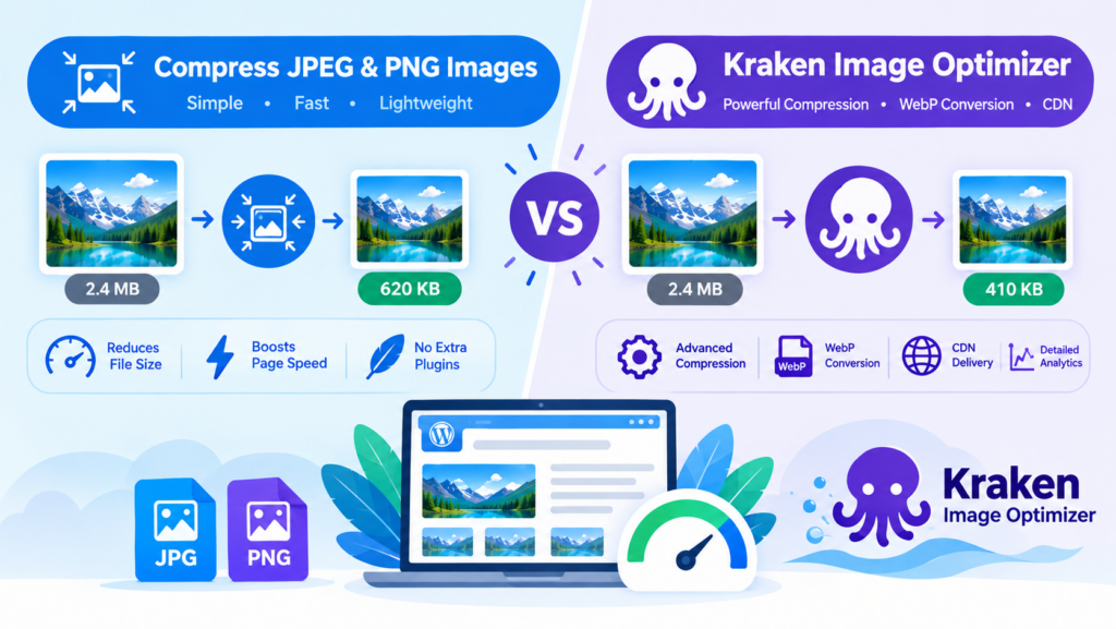 Compress JPEG & PNG Images vs Kraken Image Optimizer