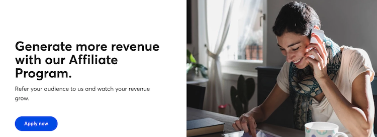 The Constant Contact affiliate program page.