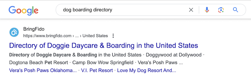 Google search results.