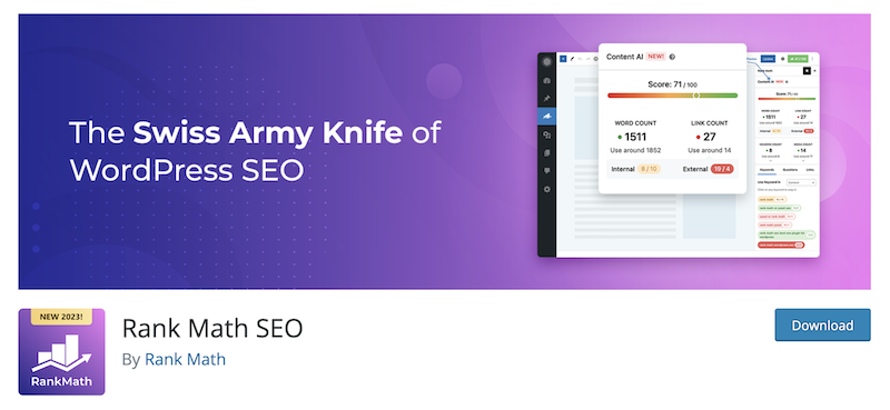 The Rank Math plugin.