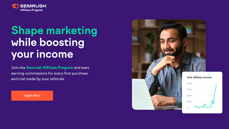 The page for one of the best software affiliate programs from Semrush.