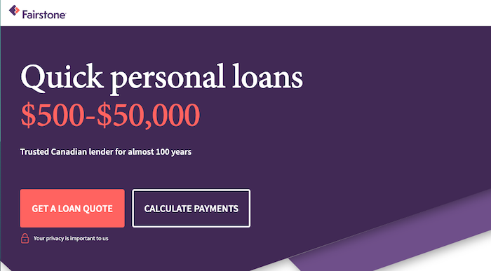 Landing page for one of the companies with loan affiliate programs.