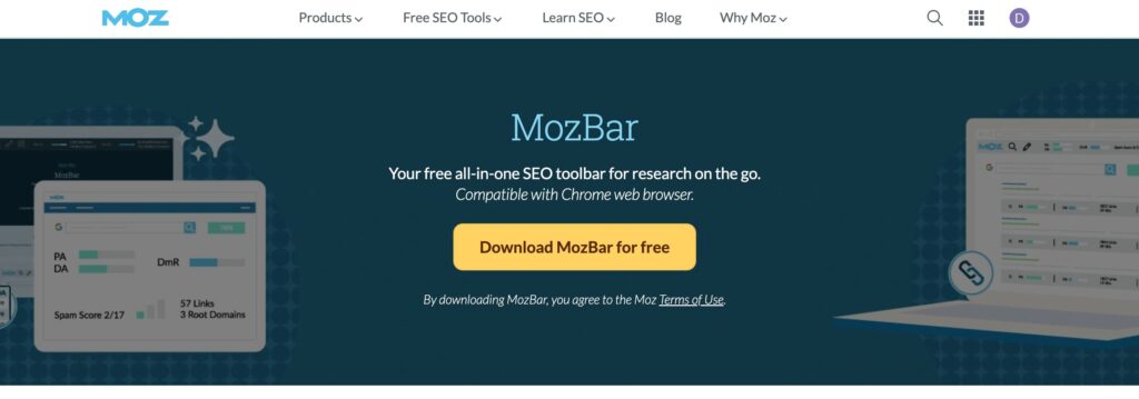 MozBar SEO extension