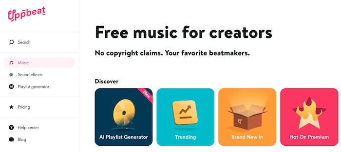 Landing page for one of the music affiliate programs.