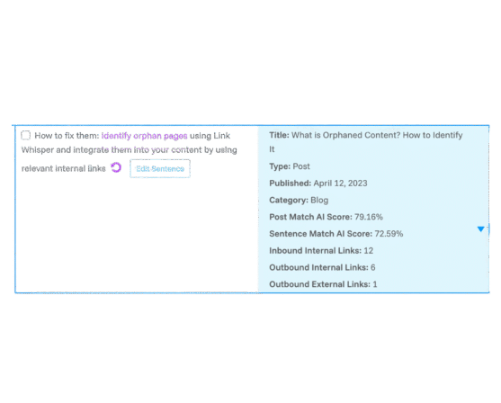 Link Whisper optimizes your website’s SEO by automating internal linking, helping you track and manage links efficiently. Resize and optimize content for better search engine rankings. Enhance your website’s SEO strategy today with Link Whisper.